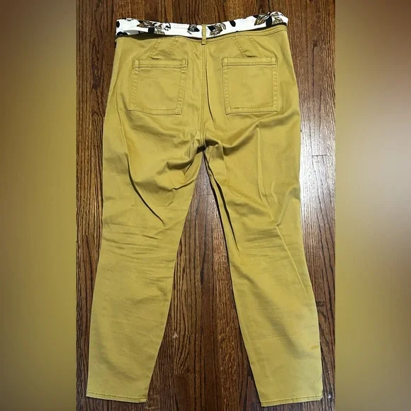 Anthropology gold/mustard Ankle Pants with Belt - Picture 2 of 4